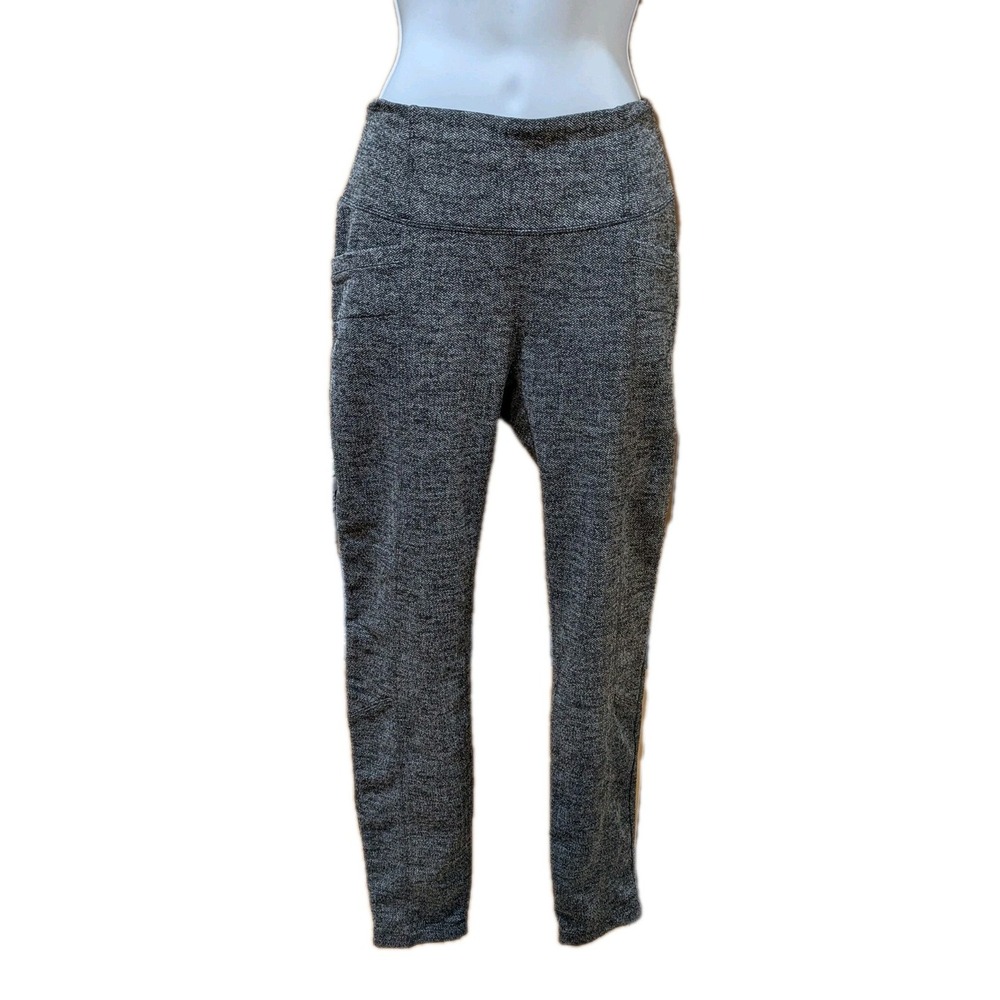 Athleta Herringbone Metro Heather Gray Pocketed‎ Leggings. Size Medium Petite